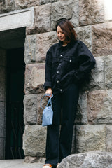 Kinchaku Bag # smoky blue
